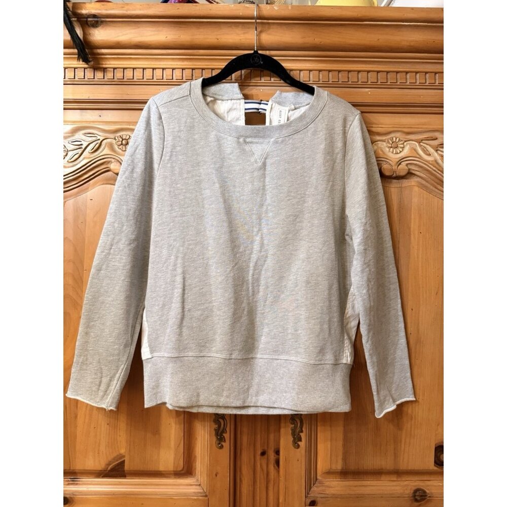 Anthropologie Guest Editor Gray Keyhole Open Back Crewneck‎ Sweater Size L